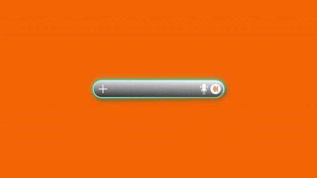 A sleek, animated search bar with dynamic glow effects and interactive icons for modern user interface design.