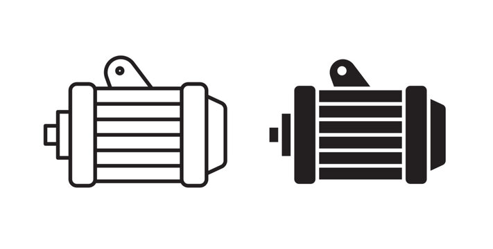 Car alternator icon flat outline in black
