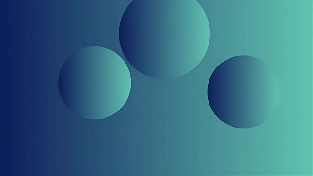 Abstract Blue and Teal Gradient Background with Floating Geometric Spheres for Modern Presentation Design and Digital Wallpaper