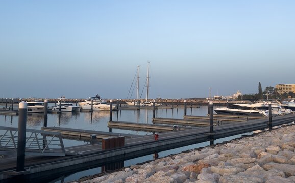 private yachts in port Algarve, Portugal