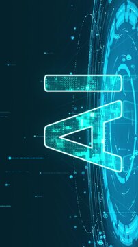 Futuristic artificial intelligence ai symbol digital background