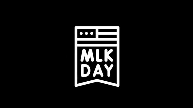 Animated MLK Day graphic with raised fist and American flag elements