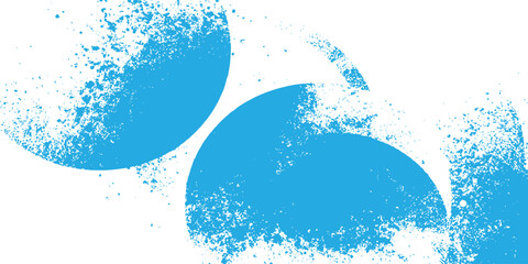 Abstract light blue grunge geometric circles with distressed splatter texture background vector illustration. © Design House