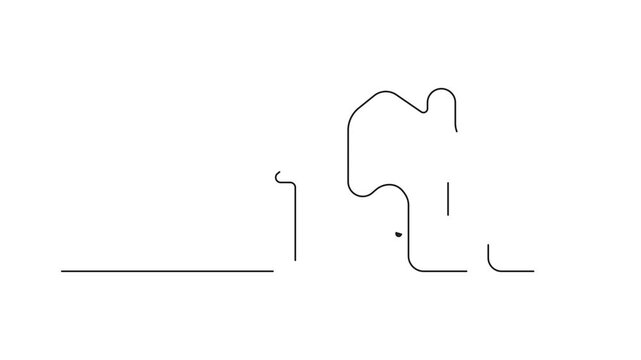 Minimalist continuous line of a house icon animation for real estate and architecture branding home