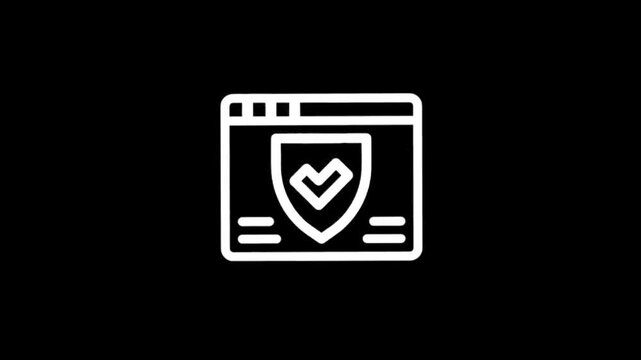 Digital security shield icon on a browser window interface