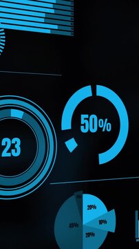 Animated interface with graphics analytics