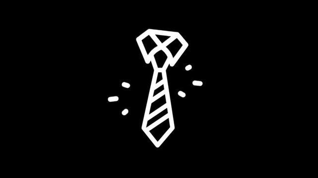 Animated graphic of three white ties on a black background