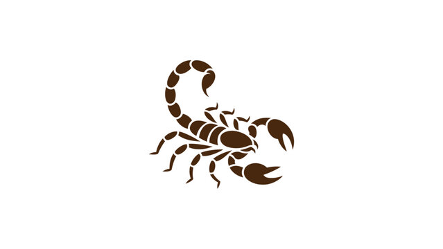 scorpion silhouette dangerous arachnid black vector illustration isolated on white background wildlife emblem symbol for logo branding design art