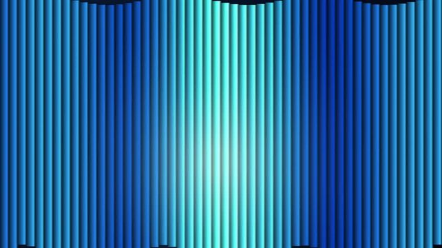 Abstract background with shifting blue vertical stripes and moving light gradient effects in dynamic loop.