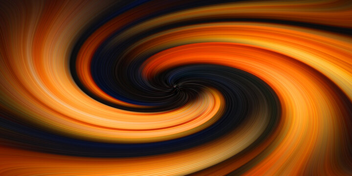 Orange and black spiral vortex background creates dynamic energy for modern digital design.