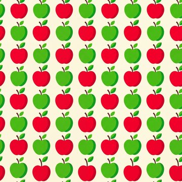 Seamless Pattern of Red and Green Apples