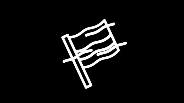 Animated flag icons waving on a black background for motion graphics