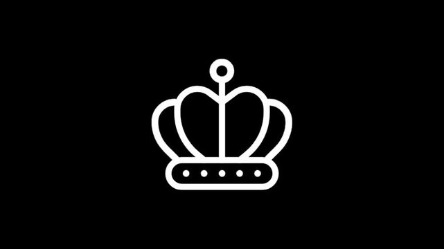 Collection of stylized white crowns on a black background