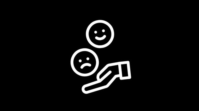Customer satisfaction icons showing positive and negative feedback trends