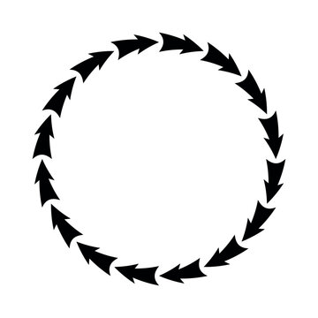 Circular rotation cycle arrows loop continuous motion process diagram