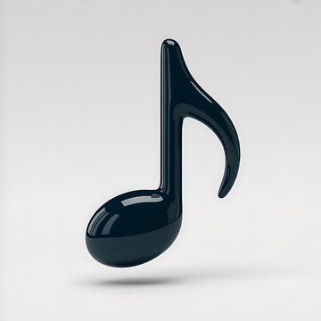 Modern three dimensional music note icon design