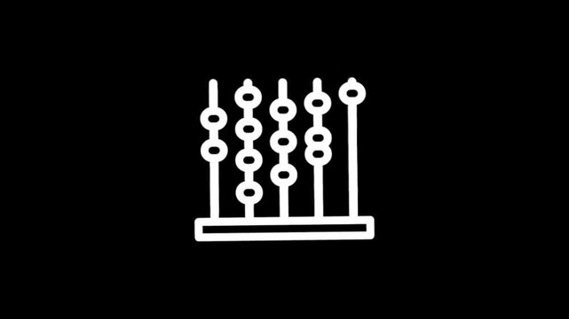 Animated abacus counting beads moving on rods for educational purposes