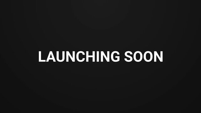 Launching Soon Animated Text on Black Background, Minimal Cinematic Typography Motion Graphics