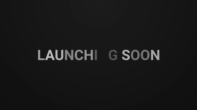 Launching Soon Animated Text on Black Background, Minimal Cinematic Typography Motion Graphics