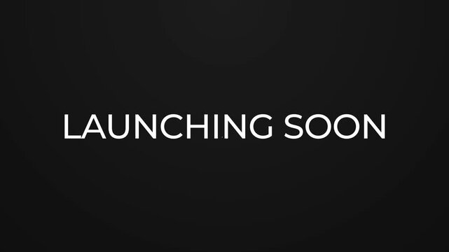 Launching Soon Animated Text on Black Background, Minimal Cinematic Typography Motion Graphics
