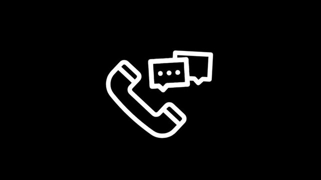 Phone icon with speech bubbles indicating communication and messaging