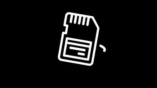 Animated icons of a SIM card being inserted and removed from a slot