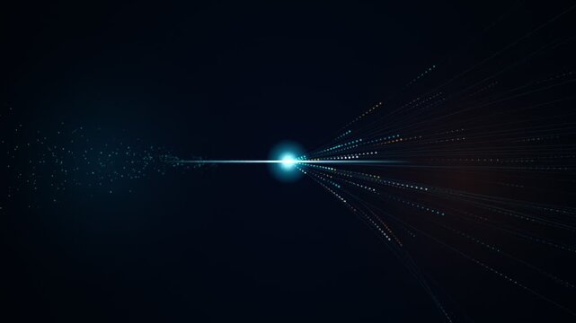 abstract data stream flowing particle network glowing futuristic tech