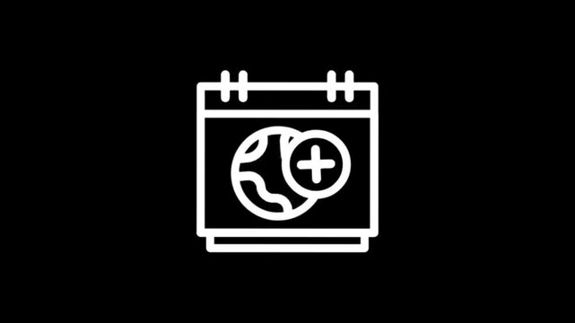 Animated calendar icon with plus symbol and brain graphic for health planning