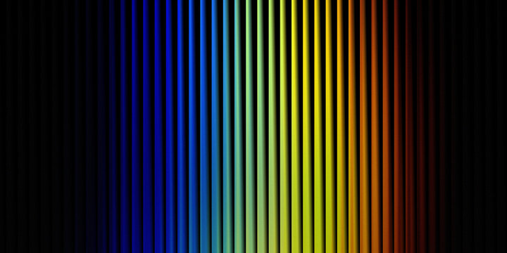 Colorful vertical line spectrum with rainbow color transitions for modern technology art.