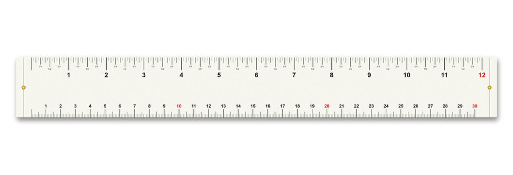 White folding carpenter ruler with metric scale and brass hinges