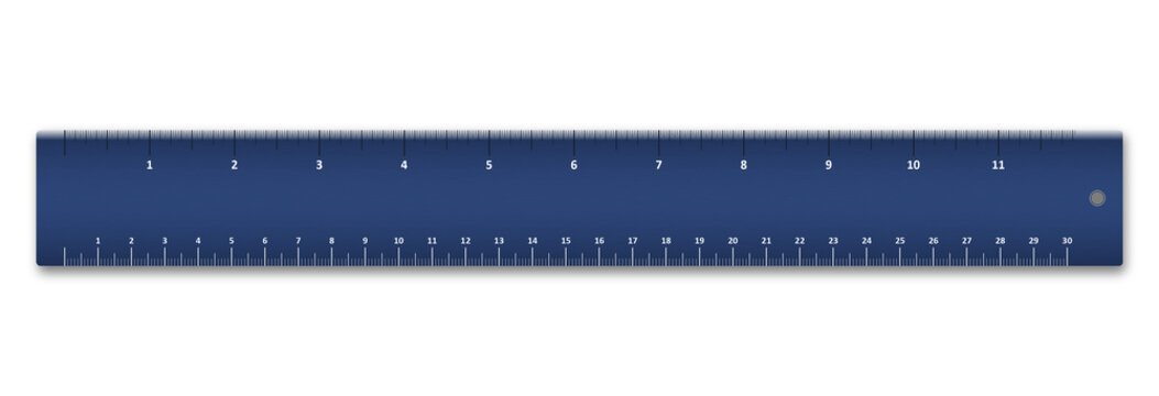 Blued steel engineer ruler with etched precision metric scale