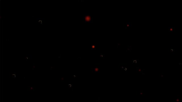 Abstract orange sci-fi cube particle burst tunnel motion background featuring digital technology grid network graphics dynamic explosion overlay isolated on dark black screen 4k
