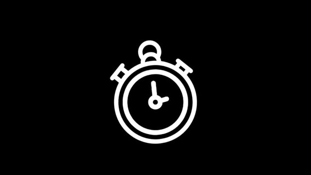 Animated stopwatch icons appearing and disappearing on a black background