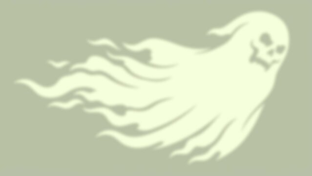 Sage Green Ghost Shadow Overlay Flying Spirit Halloween Horror Background Pattern