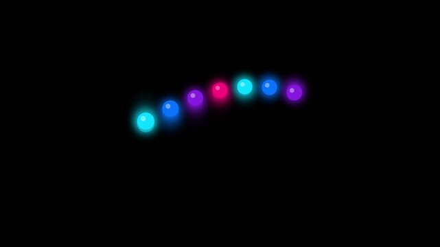 Glowing Colorful Neon Dots Loading Wave Motion Graphic Loop