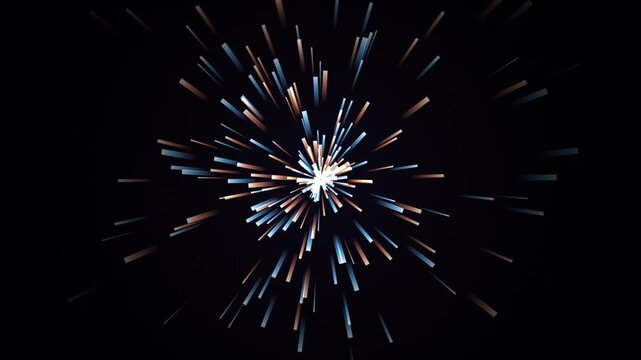Swirling hyperspace cosmic warp speed with radial light streaks on a dark background for seamless futuristic sci-fi motion graphics