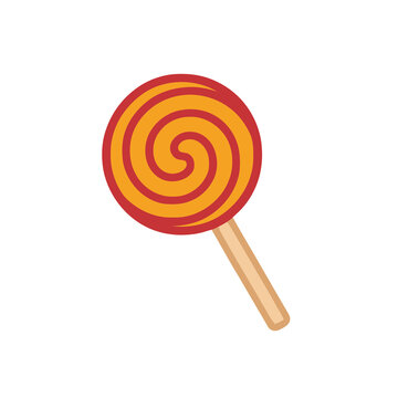 Red and orange swirl lollipop