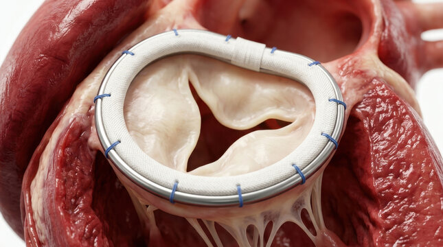 Heart valve ring cardiac surgery human heart mitral valve medical implant anatomical model