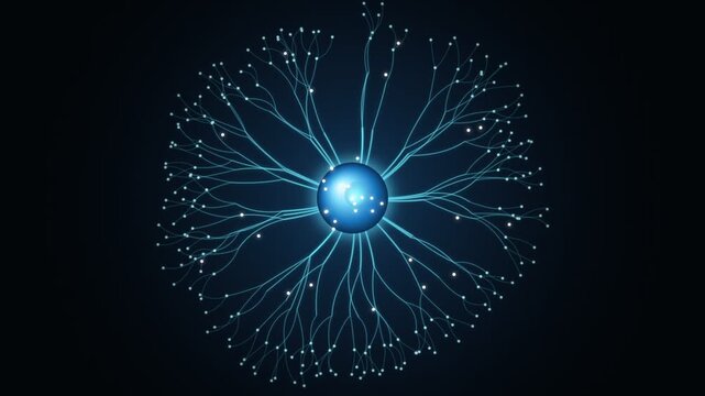 Neural network connection abstract digital data flow background