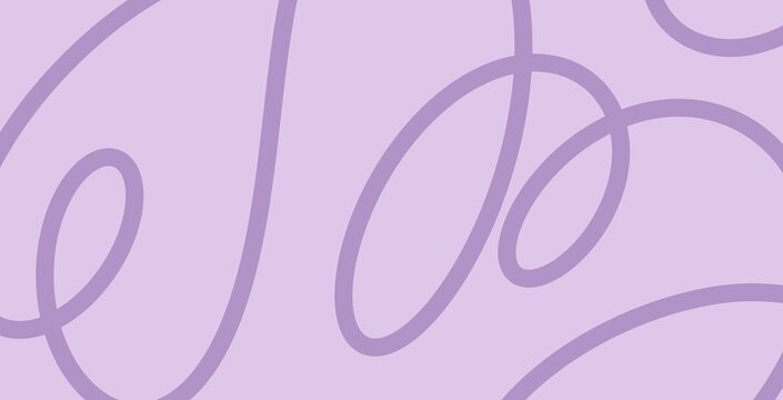 Modern minimalist flat squiggle line art doodle pastel lavender purple background illustration