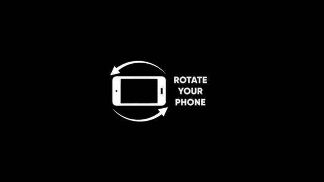 Rotate your phone animation icon isolated on black background 4K resolution stock video.