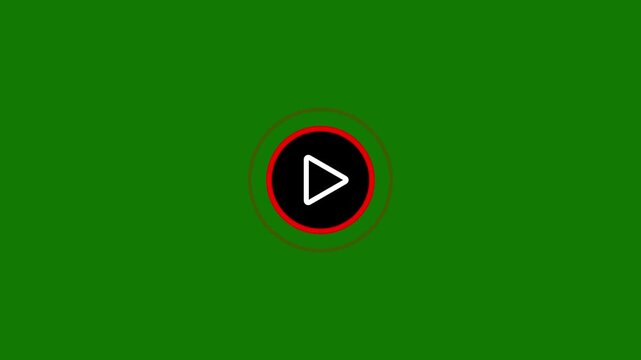 Minimalist white video play button icon on a black background