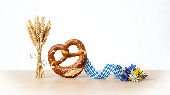 Traditional Pretzel with Wheat and Bavarian Ribbon.