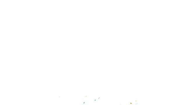 colorful confetti blast and party popper explosion animation, festive celebration overlay with transparent background for video editing and cgi compositing, realistic colorful confetti party popper 