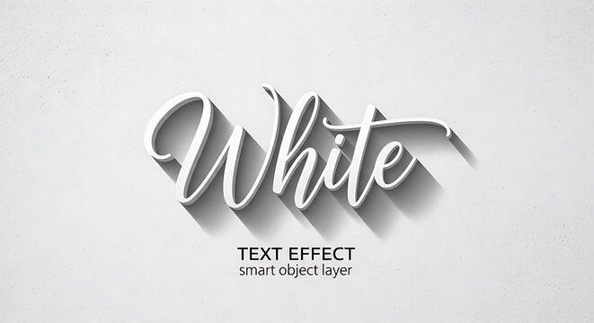 Elegant white cursive text with long shadow on textured minimalist background