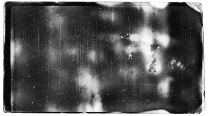 Obraz premium Old film texture with scratches, noise and light leaks. Realistic transparent overlay film texture in black-white, dust and grain. Distressed retro movie or photo negative effect of cinema nostalgia