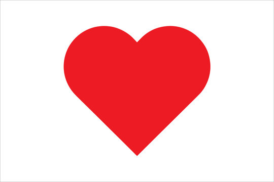 Bright red heart shape symbol for love and affection