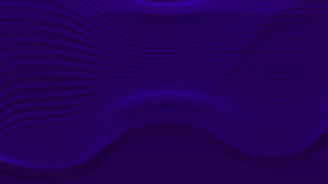 Purple abstract wave animation flows with subtle textured ripples. Dynamic fluid glowing ribbons move across the purple abstract wave. Moody ambient visual depth defines this purple abstract wave.