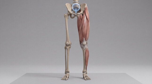Human Knee Joint Anatomy With Bones and Muscles