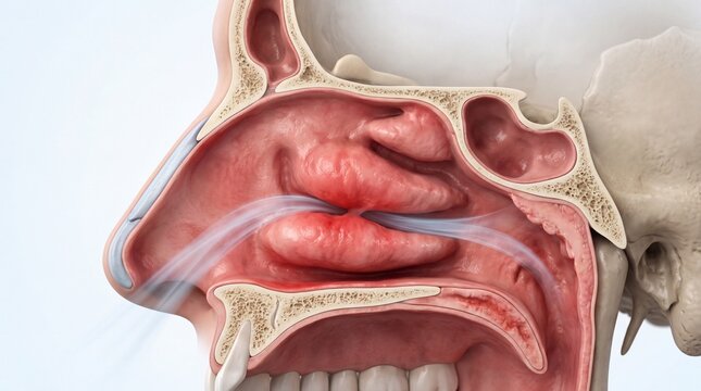 Nasal Airflow Through Human Nasal Cavity Anatomy